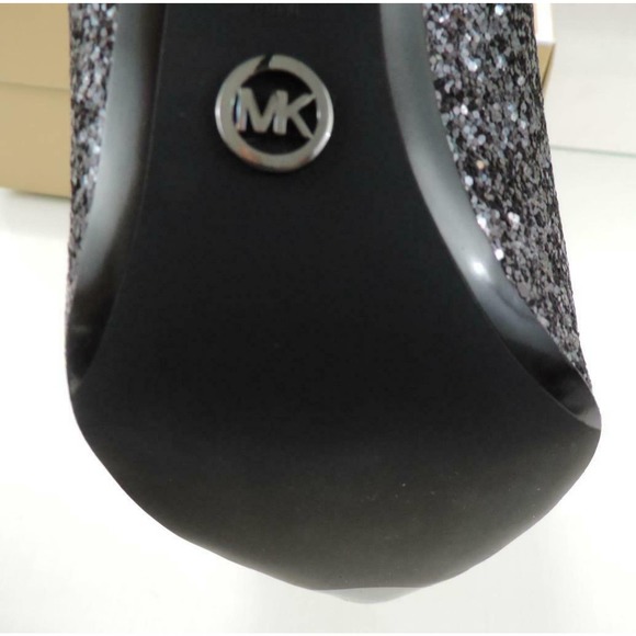 MICHAEL Michael Kors Claire Pump Heels Glitter Fabric Gunmetal Grey - Picture 9 of 9
